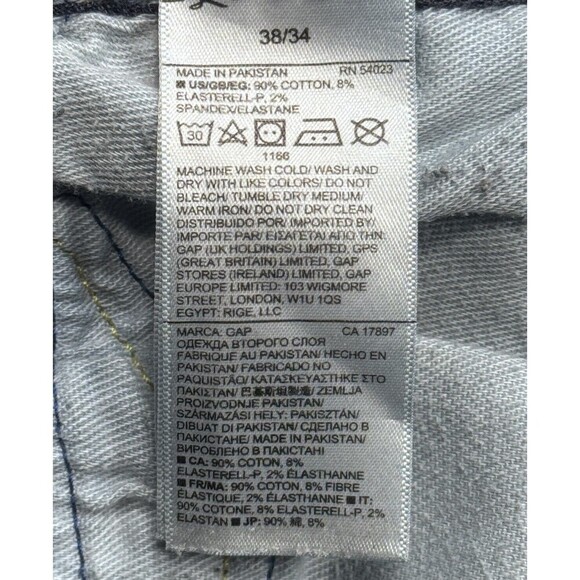 Gap Jeans Mens Size 38x34 Measures 39x34 Slim Blue Denim Stretch - Picture 5 of 13